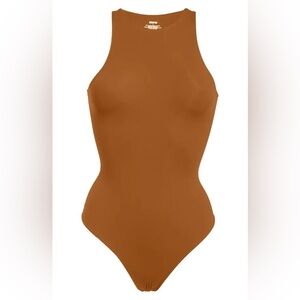 Skims Fits Everybody High Neck Bodysuit | Copper -